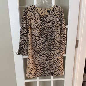 J. Crew Beige and Black Spotted Dress